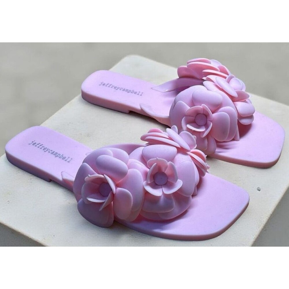 Jeffrey Campbell Bobble Gum Floral Sandals Women’s 6.5 Pink Statement EUC
